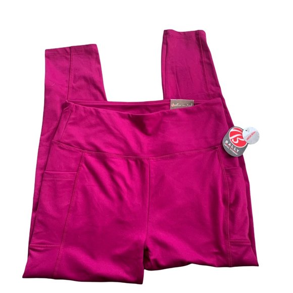 NWT Bally High Rise Magenta Ankle Leggings - Picture 3 of 6